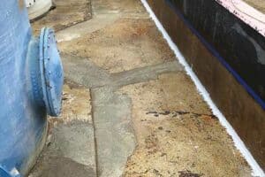 concrete floor after wet abrasive blasting