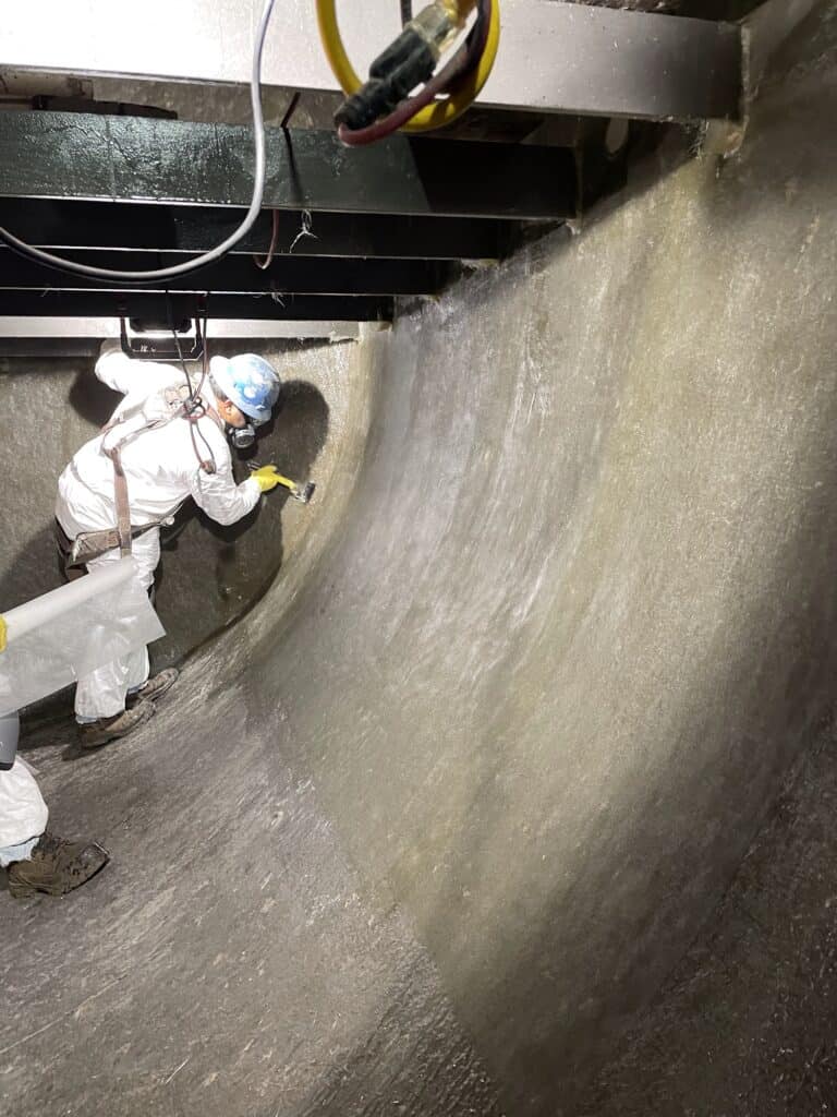 Grinding off liner water box