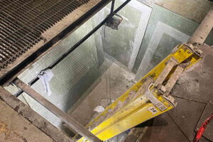 cutting prefabricated panels in a sump pit